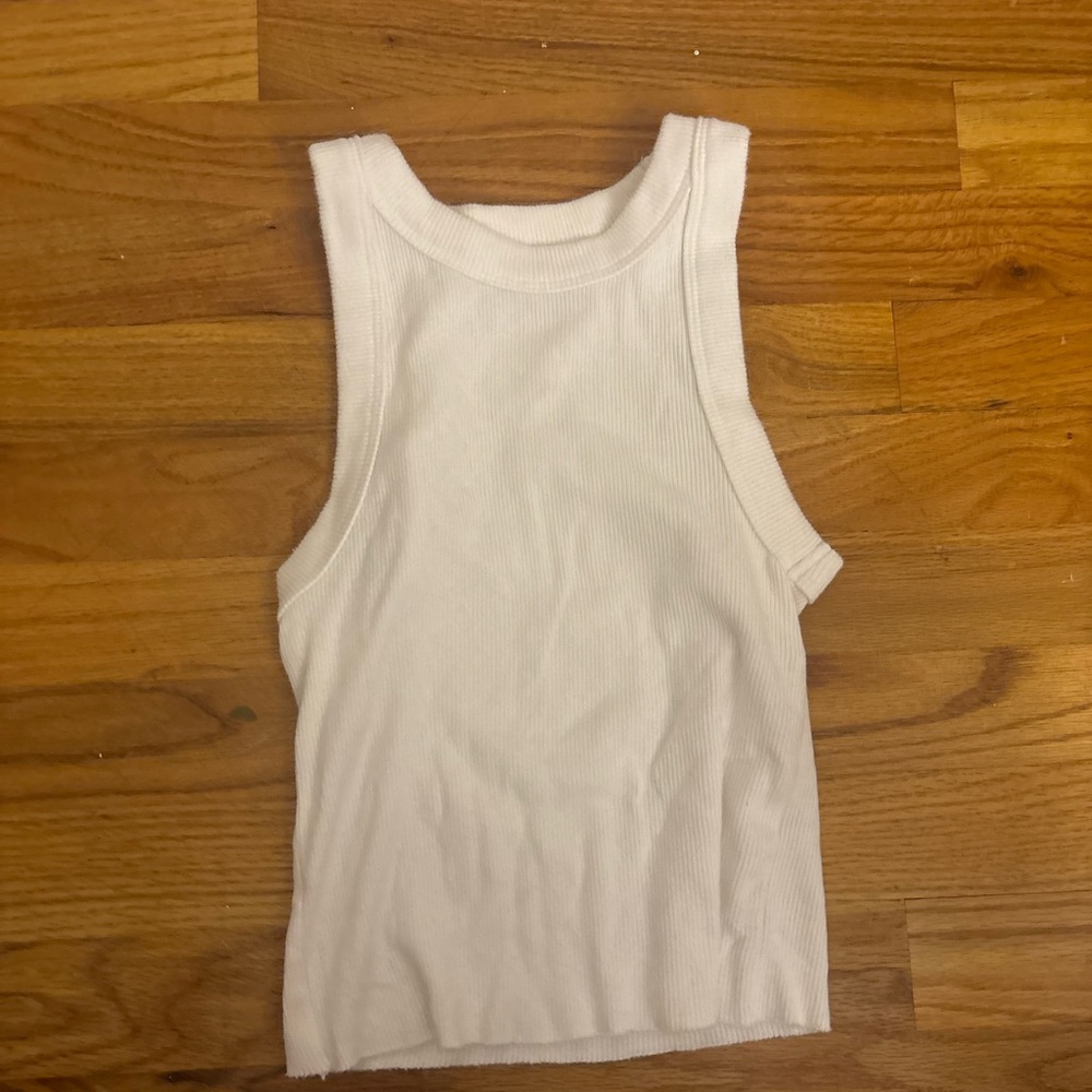 Aerie Cream Ribbed Tank Top
